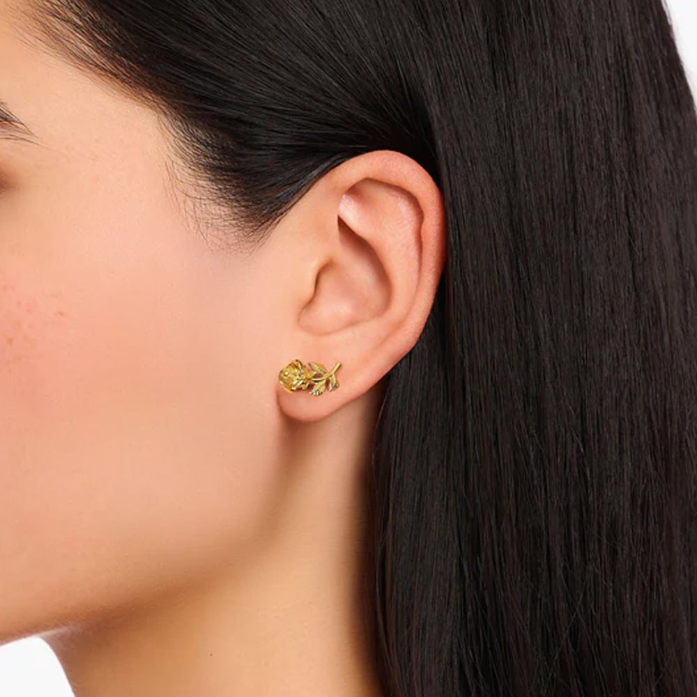 Romance Ear Studs Gold Rose