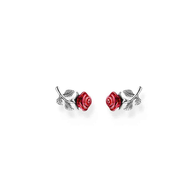 Romance Ear Studs Red Roses