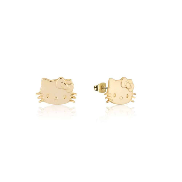 Sanrio Precious Metal Hello Kitty Stud Earrings Yellow Gold