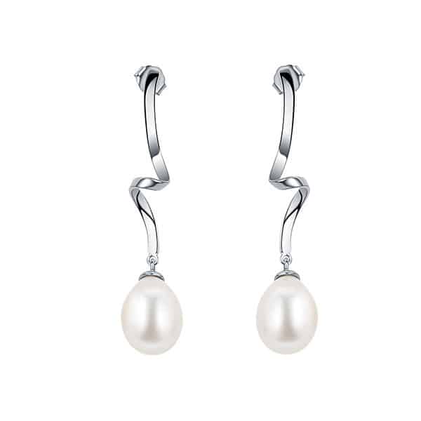 Drop FW Pearl Sterling Silver Stud Earrings