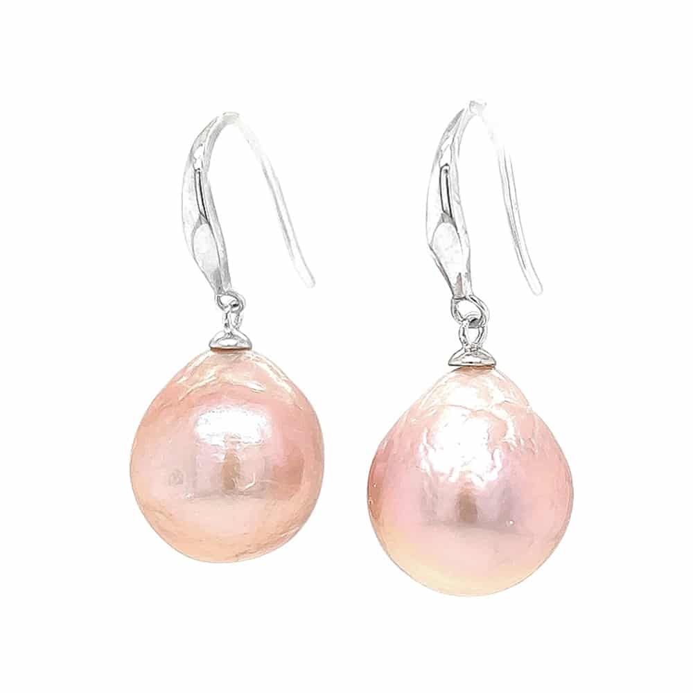 Lavender Colour Baroque Pearl Silver Earrings