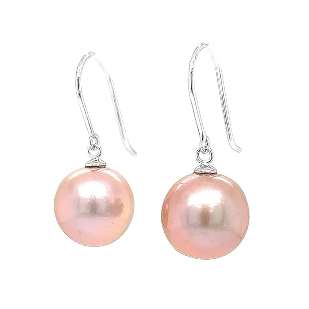 Lavender Fresh Water Pearl Silver Hook Earrings