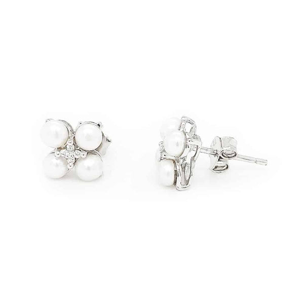 Baby FW Pearl on CZ Sterling Silver Stud