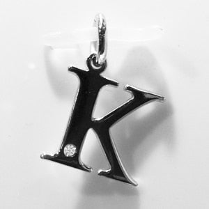 A to Z Initial Silver Pendant with Diamond