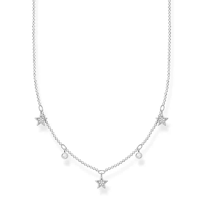 Charm Club Star Moon Cubic Zirconia Necklace