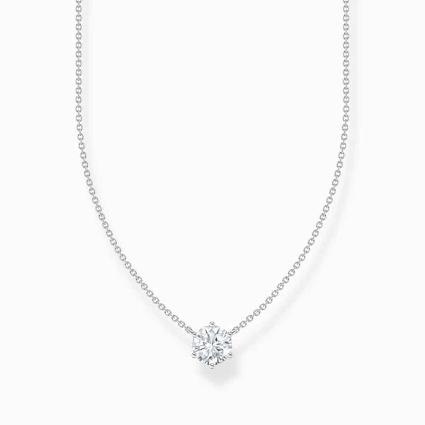 Necklace with White Zirconia Pendant