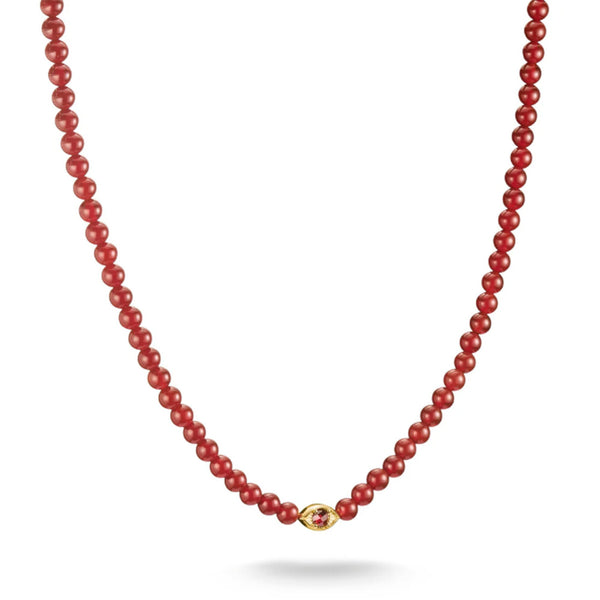 Elyndra Necklace with Red Agate Beads