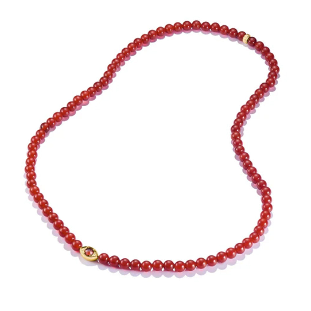 Elyndra Necklace with Red Agate Beads