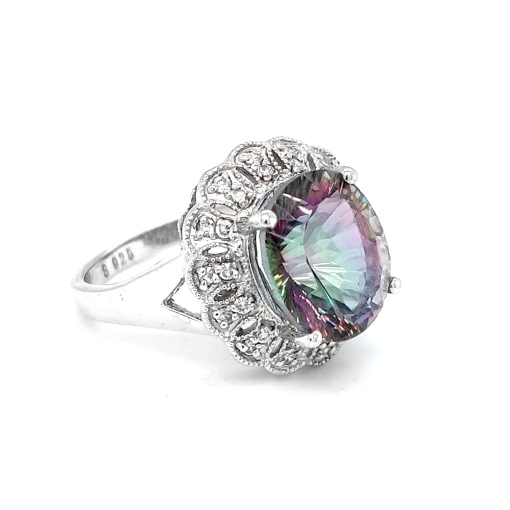 Mystic Topaz Silver Ring