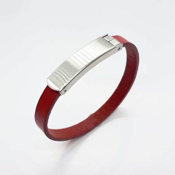 Leather Bracelet Red