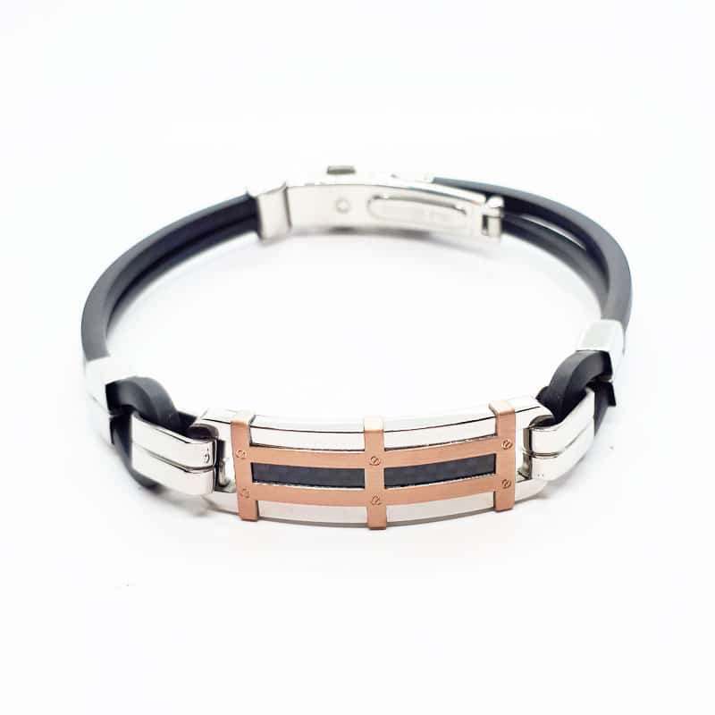 Doubled Neoprene and Stainless Steel Bracelet