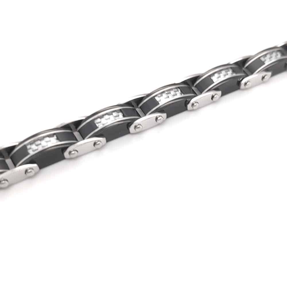 Double Side Reversible White Carbon Fibre Bracelet
