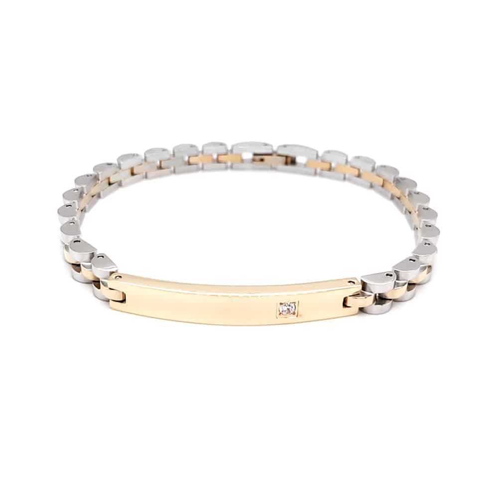 Stainless Steel Two Tone ID Bracelet