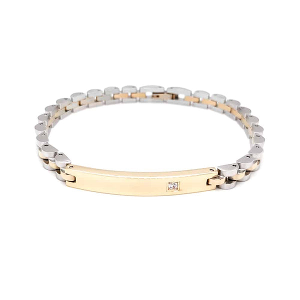 Stainless Steel Two Tone ID Bracelet