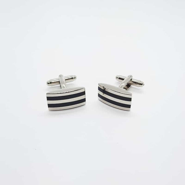 Black Stripe Enamel Cufflinks