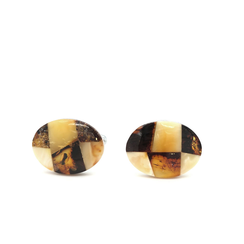 Genuin Baltic Amber Oval Shape Cufflinks