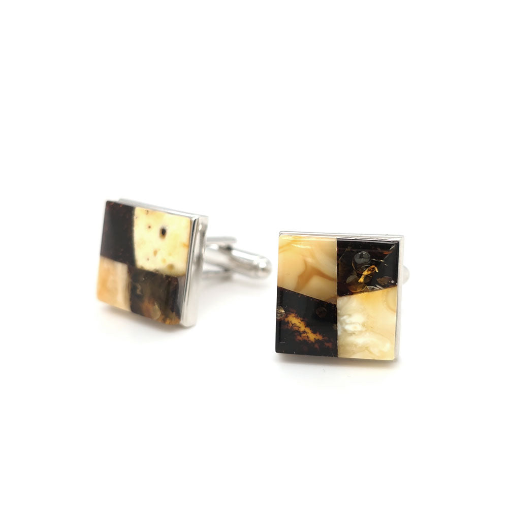 Genuin Baltic Amber Square Shape Cufflinks