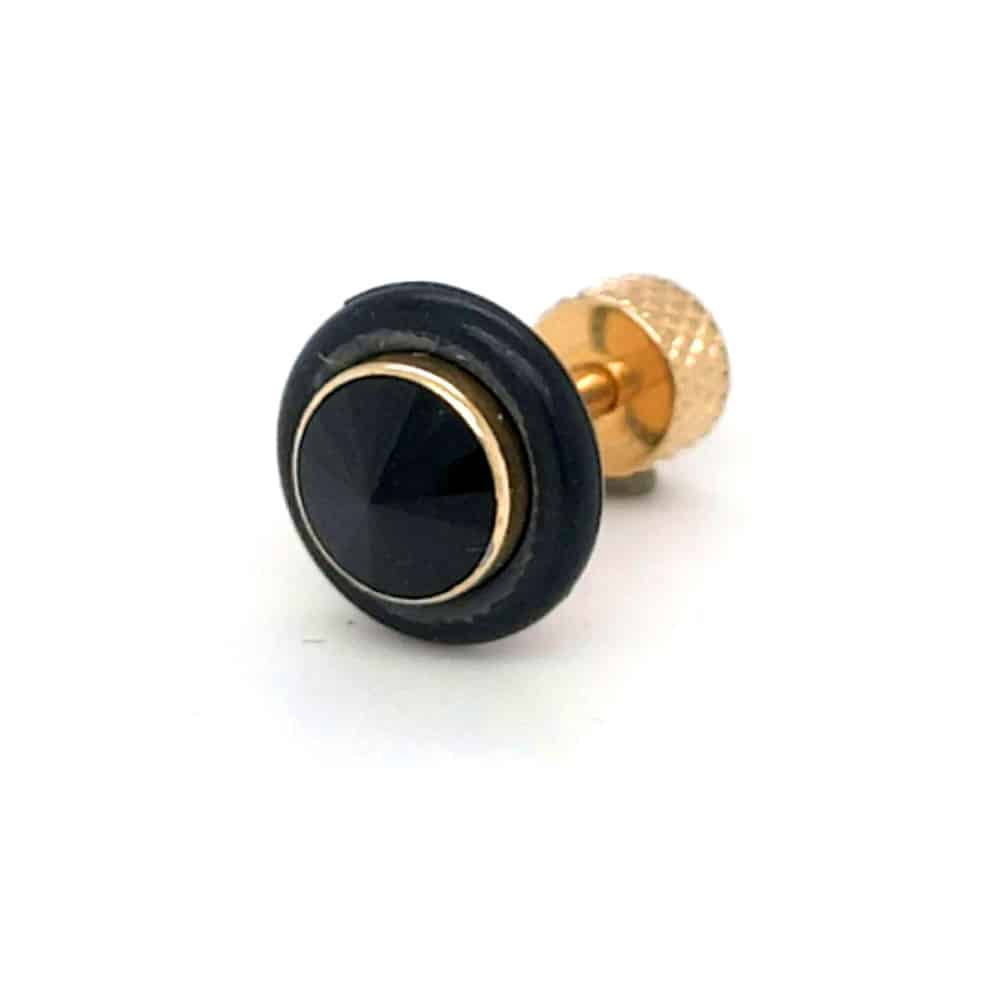 Stainless Steel Rubber Ring Crystal Earring