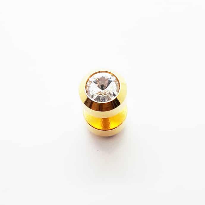 Stainless Steel 8mm Double Side Crystal Earring
