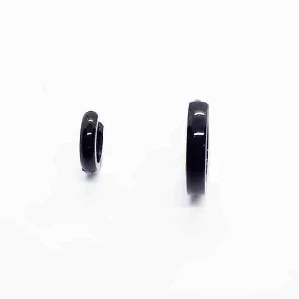 Stainless Steel Huggie Black