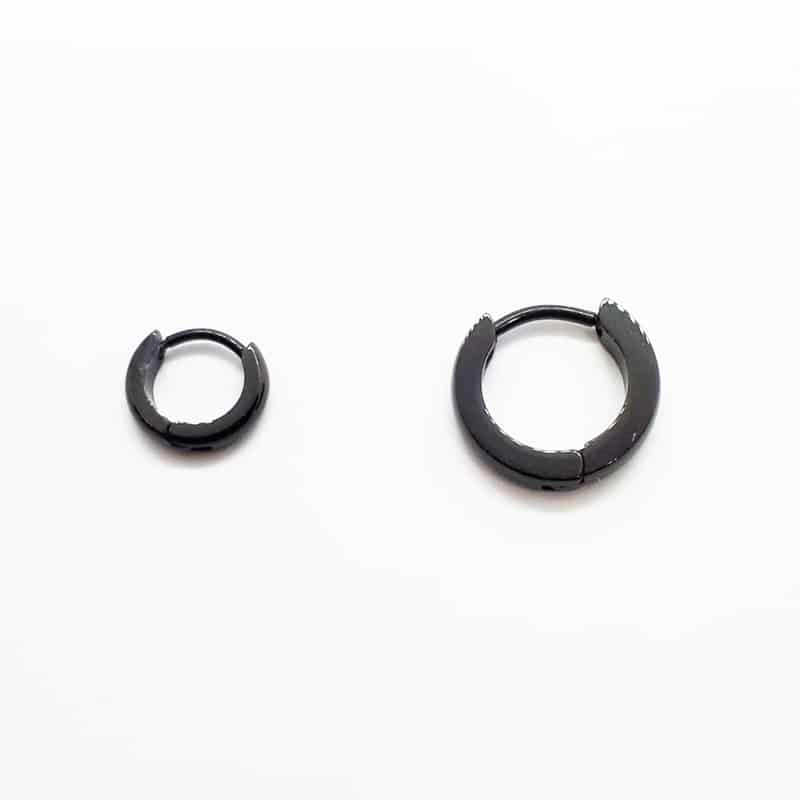 Stainless Steel Huggie Black