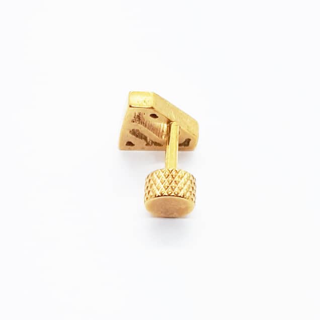 Stainless Steel Superman Earring Yellow Gold