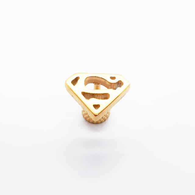 Stainless Steel Superman Earring Yellow Gold