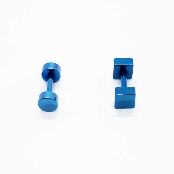 Stainless Steel 4mm Blue Point Earring