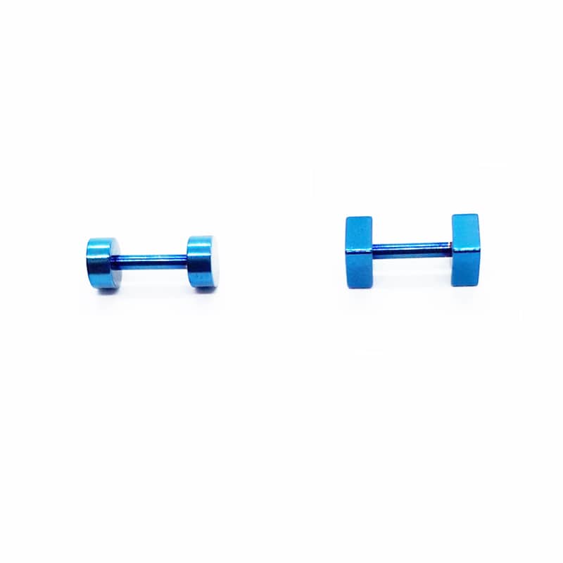 Stainless Steel 4mm Blue Point Earring