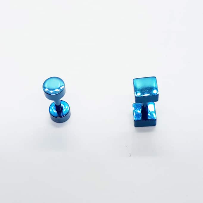 Stainless Steel 4mm Blue Point Earring