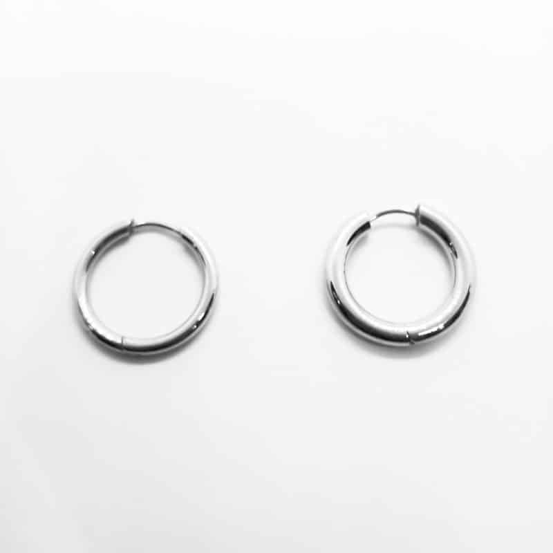 Stainless Steel Single Large Hoop Earring