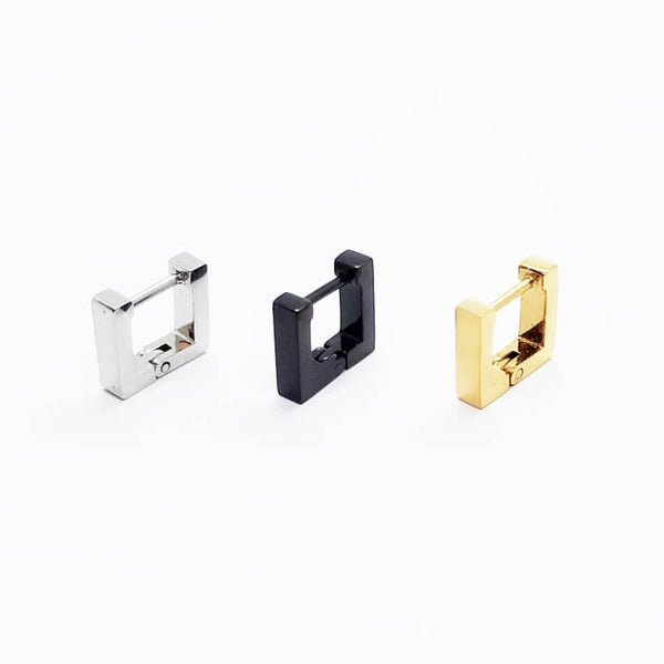 Stainless Steel Square Hinge Style Single Earring