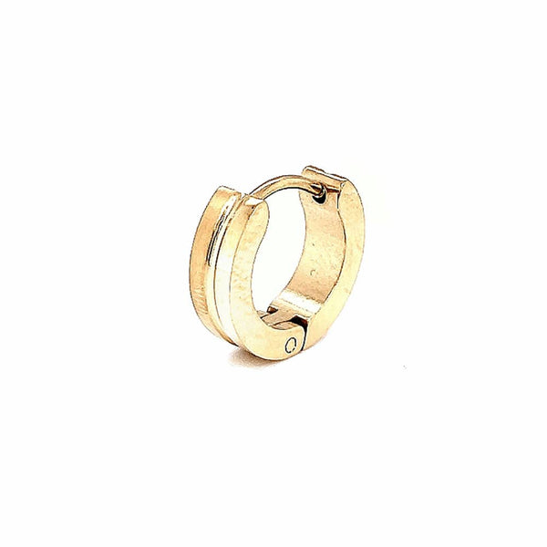 Stainless Steel Hoop Matte and High Polished Earring Yellow Gold