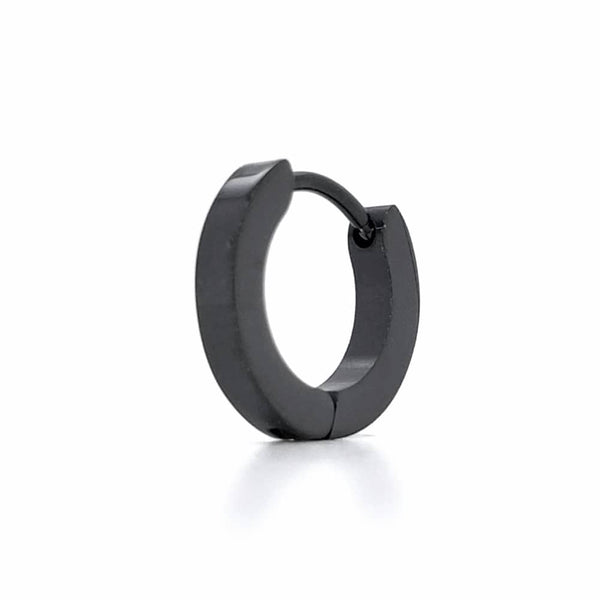 2 mm Black Single Huggie Earring