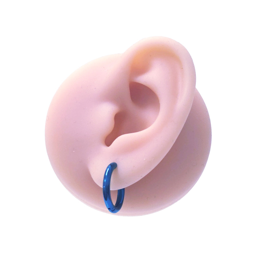 Stainless Steel Blue Hoop Earring