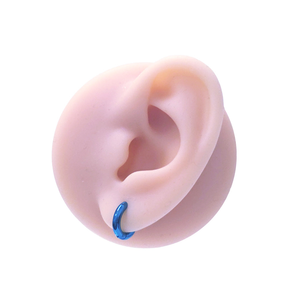 Stainless Steel Blue Hoop Earring
