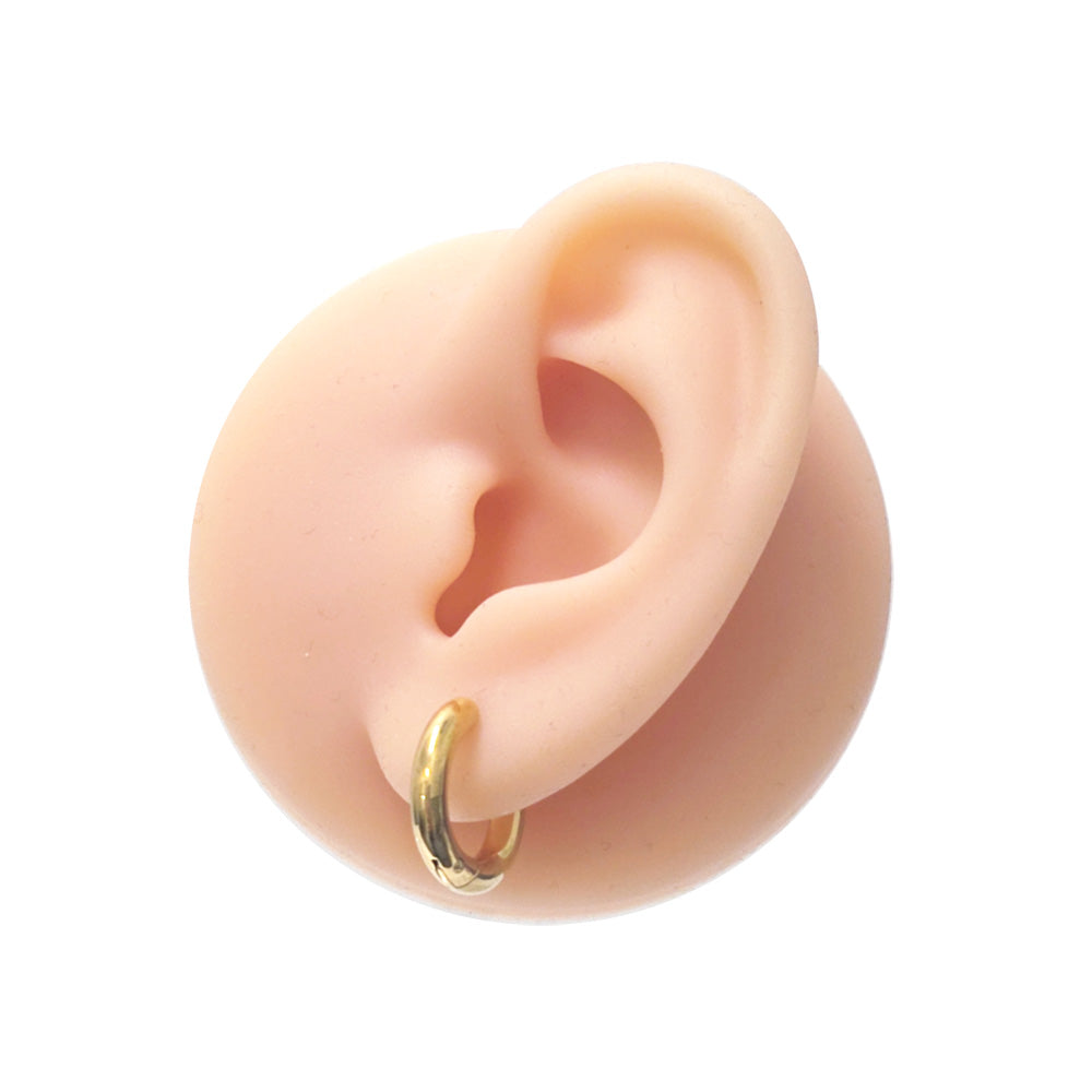 Stainless Steel Huggie Single Earring Yellow Gold