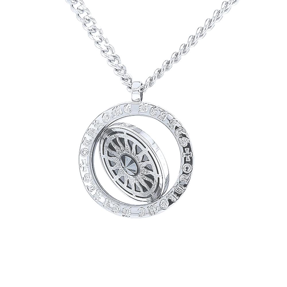 Stainless Steel Two Face Spinning Necklace