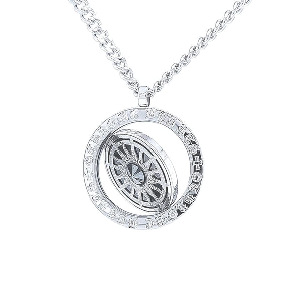 Stainless Steel Two Face Spinning Necklace