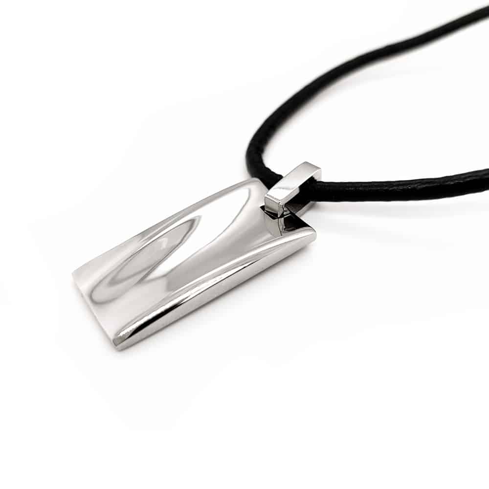 Stainless Steel Pendant with Leather Chain