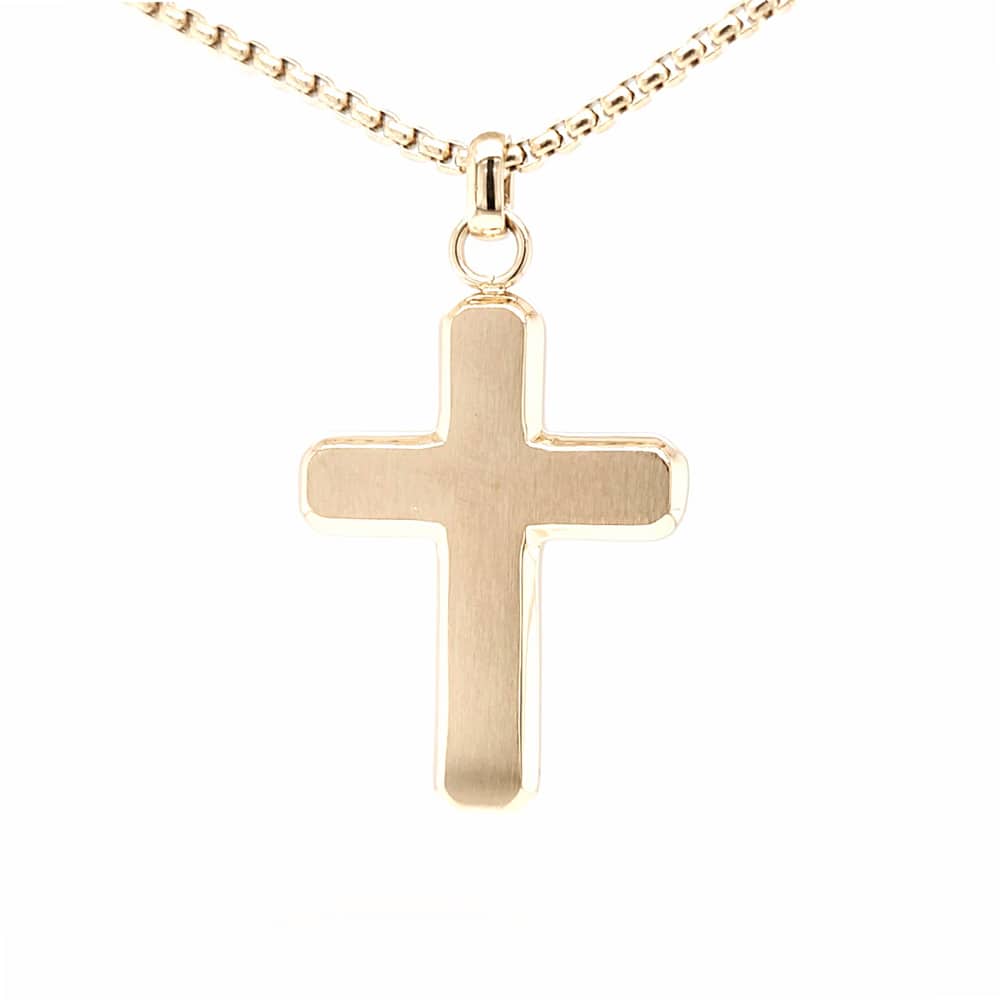 Stainless Steel Yellow Gold Cross Necklace