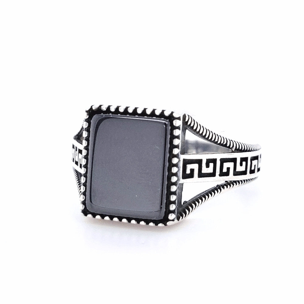 Sterling Silver Square Black Onyx Ring