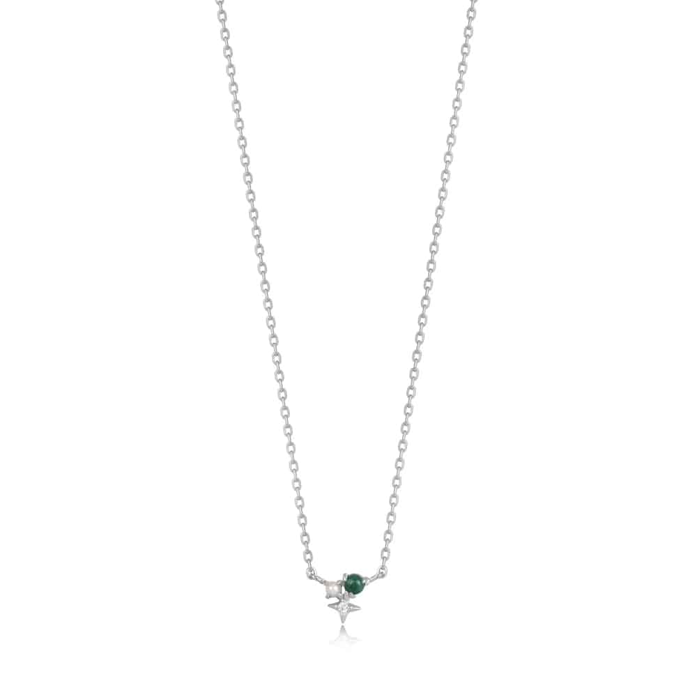 Silver Malachite Star Necklace