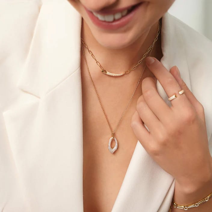 Silver Pave Arrow Pendant Necklace