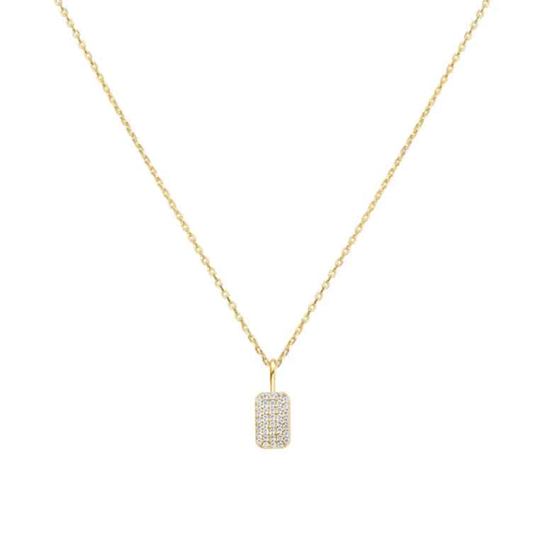 Gold Pave Pendant Necklace