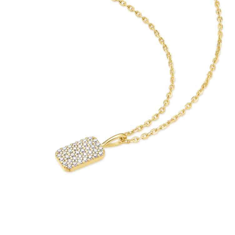 Gold Pave Pendant Necklace