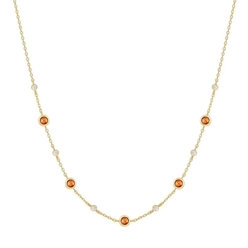 Gold Nano Gem Station Necklace