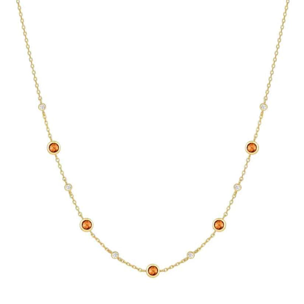 Gold Nano Gem Station Necklace