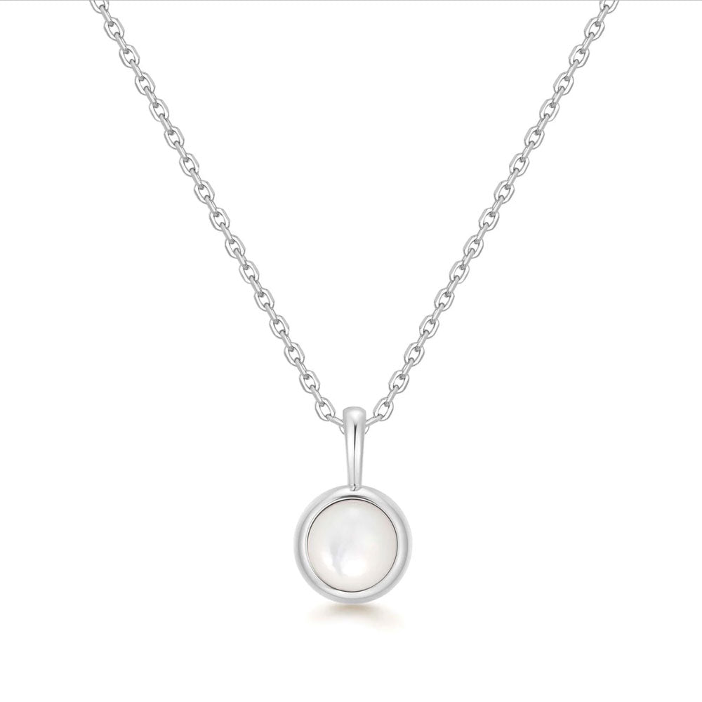 Silver Mother of Pearl Pendant Necklace