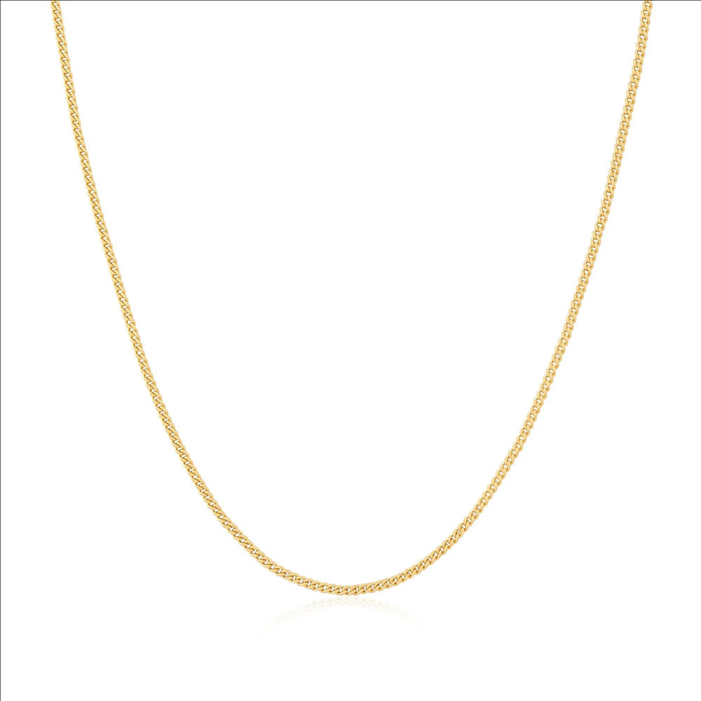 Gold Slim Curb Link Chain Necklace